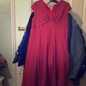 Red polka dot dress